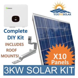 Budget 3KW Grid Tied DIY Solar Kit including Roof Mounts
